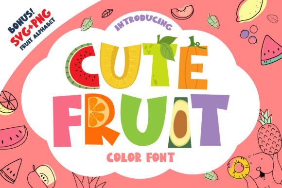 Cute Fruit Color Font for Handmade Creators