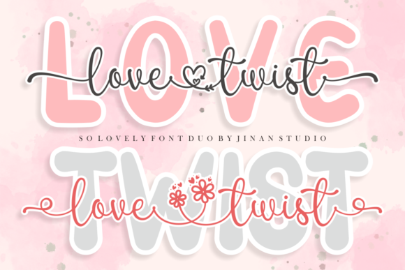 Love Twist Duo Font: A Delicate Script + Sans Serif Duo