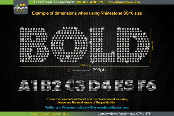 RS04 Modern DIY RHINESTONE TTF Template: A Sans Serif Font for Sparkling Brand Moments