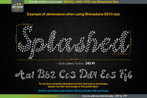 Splashed Rhinestone Script Font for Handmade Creators
